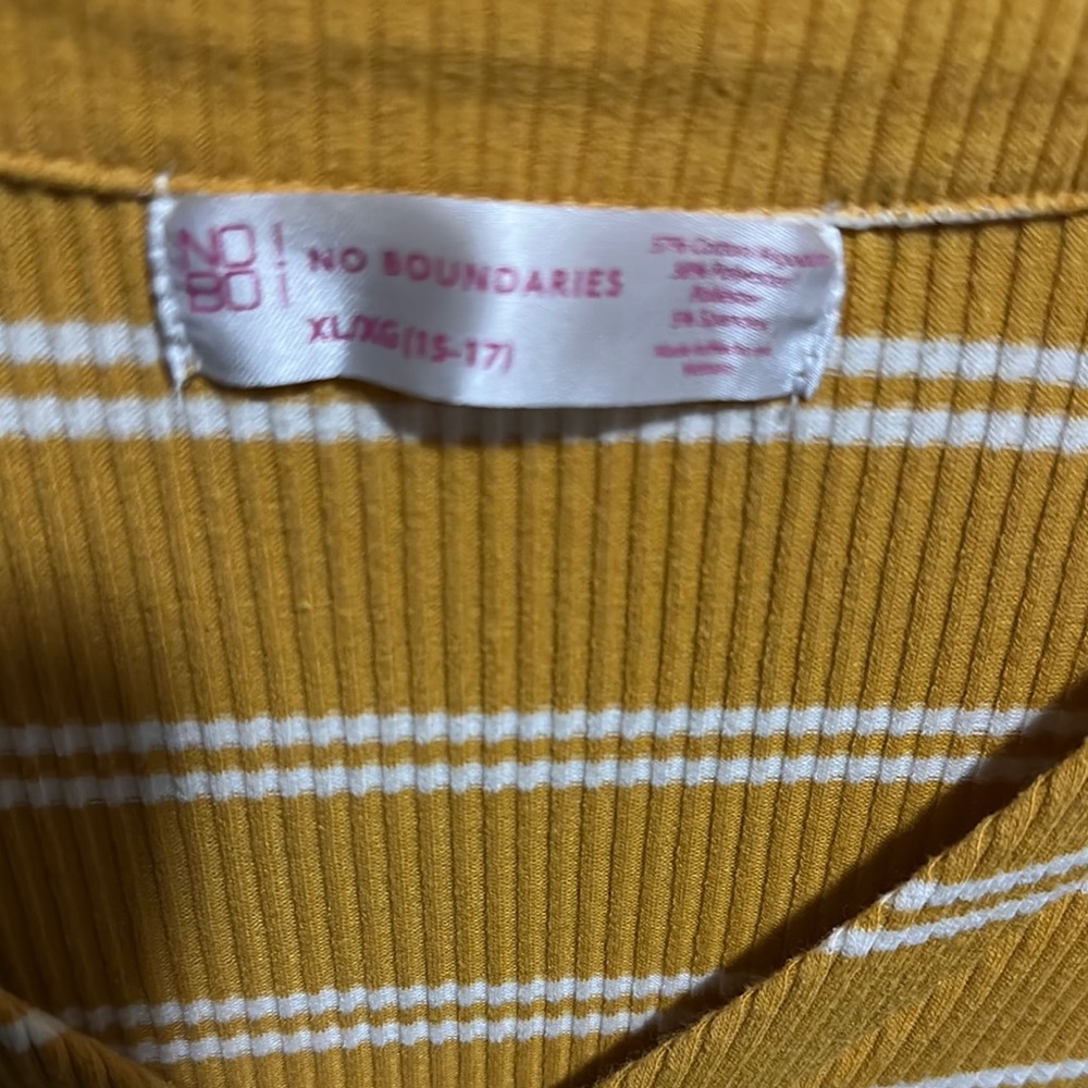 Striped Mustard Button-Up Top - Picture 2 of 2